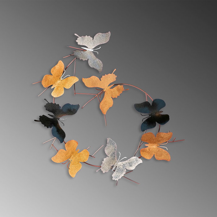 Wallity Butterflies - 2 Escultura de Pared de Metal Multicolor
